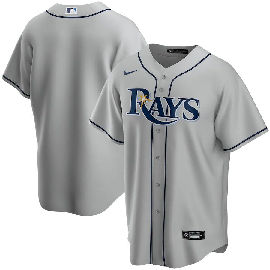 Mens Tampa Bay Rays Nike Gray Road Replica Team MLB Jerseys->tampa bay rays->MLB Jersey
